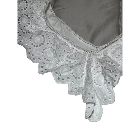 Lilly Pulitzer Plaza Blouse Top Women's Size Medium Eyelet Embroidered Ruffle Co - Picture 7 of 8